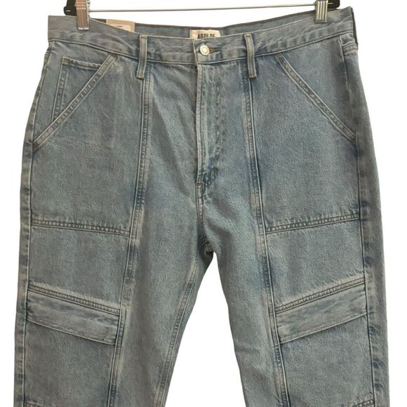 Agolde NWT Cooper Cargo Relax Straight Leg High Rise Designer Jeans in Rank 33 - Picture 4 of 14